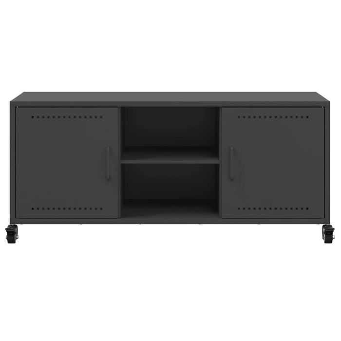 Dulap TV, negru, 100,5x39x43,5 cm, oțel laminat la rece - WALTI WALTI
