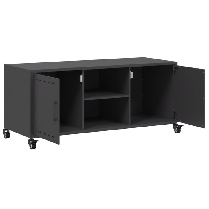 Dulap TV, negru, 100,5x39x43,5 cm, oțel laminat la rece - WALTI WALTI