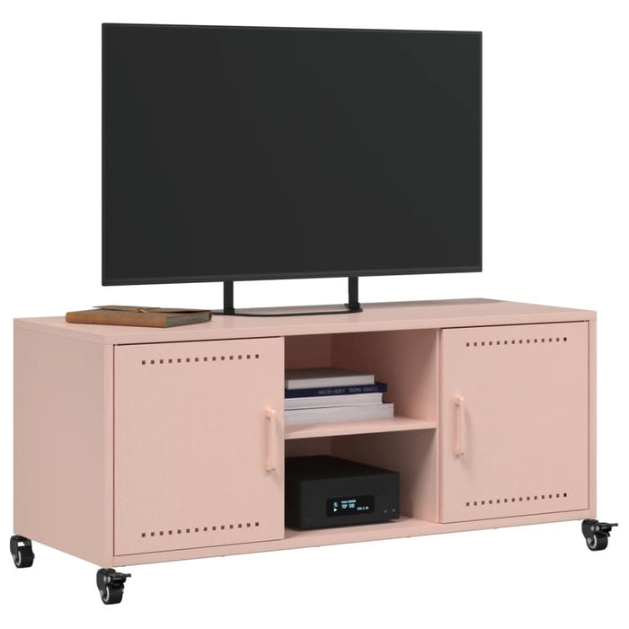 Dulap TV, roz, 100,5x39x43,5 cm, oțel laminat la rece - WALTI WALTI