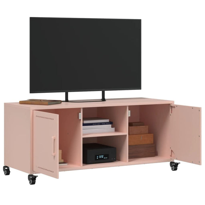 Dulap TV, roz, 100,5x39x43,5 cm, oțel laminat la rece - WALTI WALTI