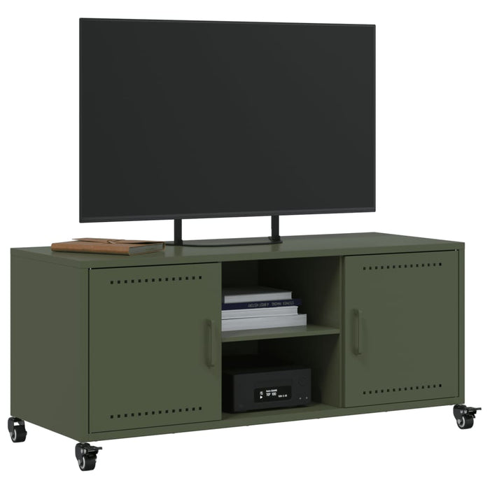Dulap TV, verde măsliniu, 100,5x39x43,5 cm, oțel WALTI