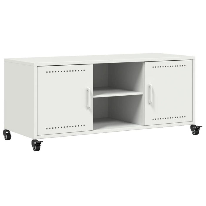 Dulap TV, alb, 100,5x39x43,5 cm, oțel laminat la rece - WALTI WALTI