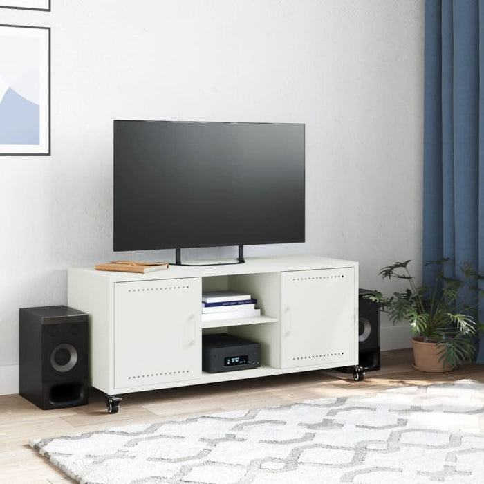 Dulap TV, alb, 100,5x39x43,5 cm, oțel laminat la rece - WALTI WALTI