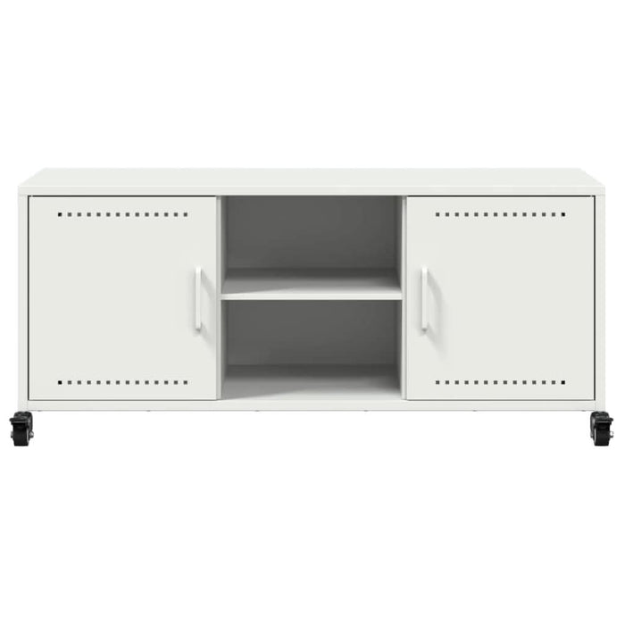 Dulap TV, alb, 100,5x39x43,5 cm, oțel laminat la rece - WALTI WALTI