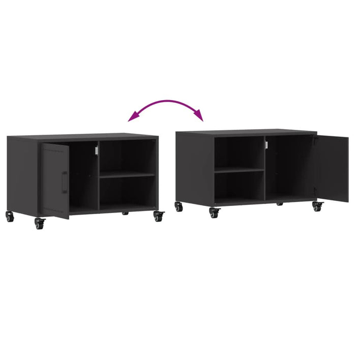 Dulap TV, negru, 68x39x43,5 cm, oțel laminat la rece - WALTI WALTI