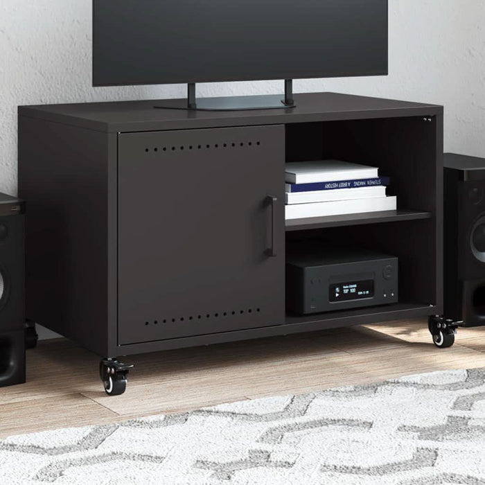 Dulap TV, negru, 68x39x43,5 cm, oțel laminat la rece - WALTI WALTI