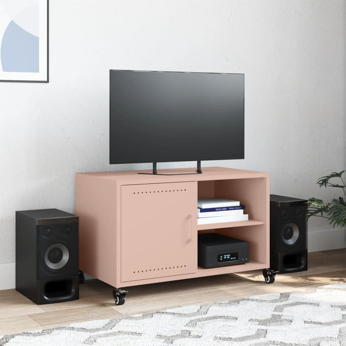 Dulap TV, roz, 68x39x43,5 cm, oțel laminat la rece - WALTI WALTI