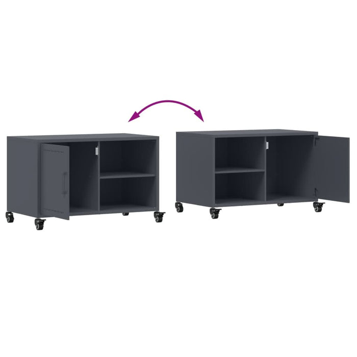 Dulap TV, antracit, 68x39x43,5 cm, oțel laminat la rece - WALTI WALTI