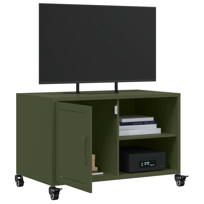 Dulap TV, verde măsliniu, 68x39x43,5 cm, oțel WALTI