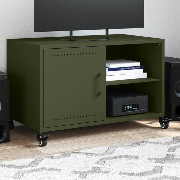 Dulap TV, verde măsliniu, 68x39x43,5 cm, oțel WALTI