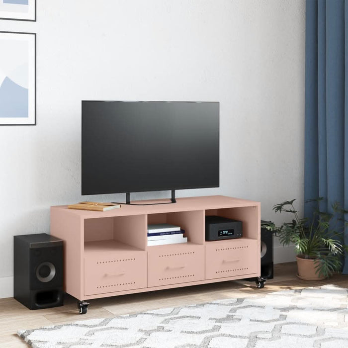 Dulap TV, roz, 100,5x39x43,5 cm, oțel laminat la rece - WALTI WALTI