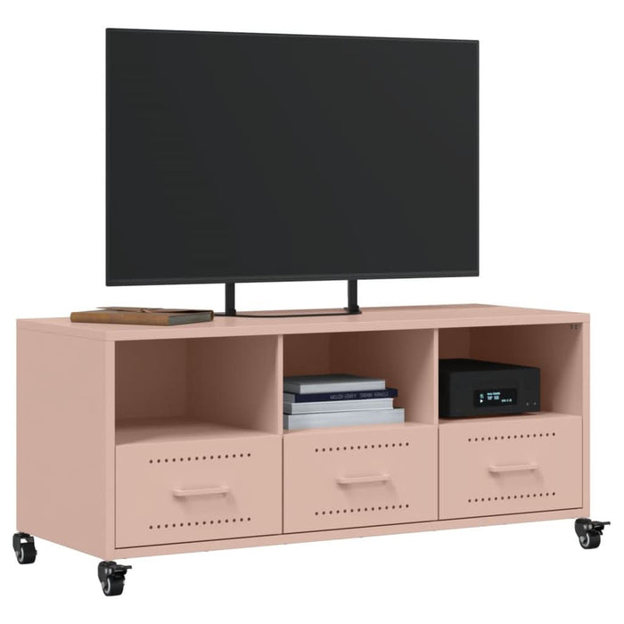 Dulap TV, roz, 100,5x39x43,5 cm, oțel laminat la rece - WALTI WALTI