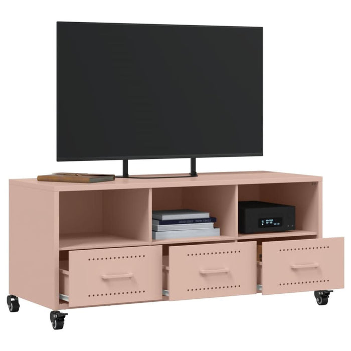 Dulap TV, roz, 100,5x39x43,5 cm, oțel laminat la rece - WALTI WALTI