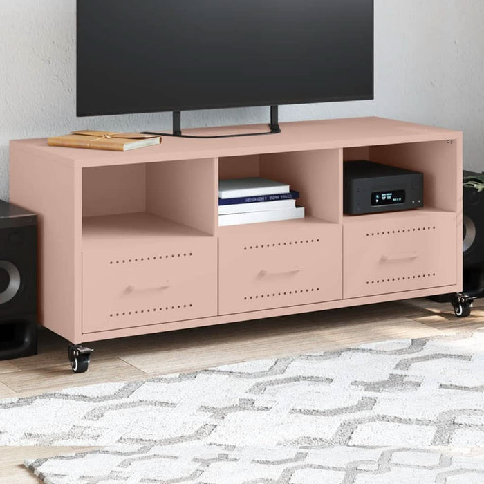 Dulap TV, roz, 100,5x39x43,5 cm, oțel laminat la rece - WALTI WALTI