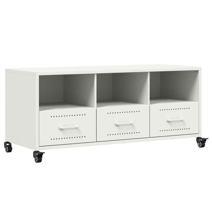 Dulap TV, alb, 100,5x39x43,5 cm, oțel laminat la rece - WALTI WALTI