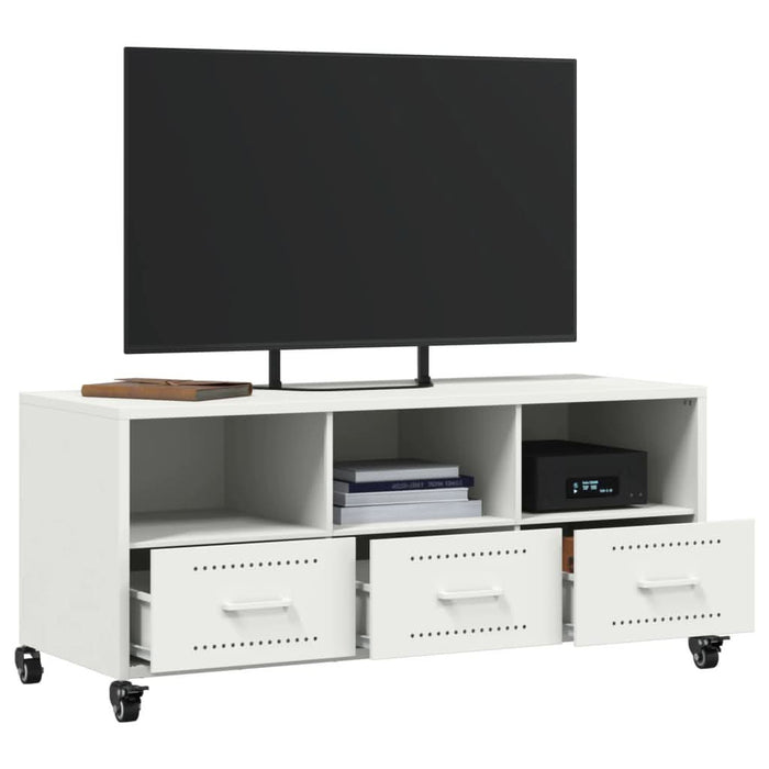 Dulap TV, alb, 100,5x39x43,5 cm, oțel laminat la rece - WALTI WALTI