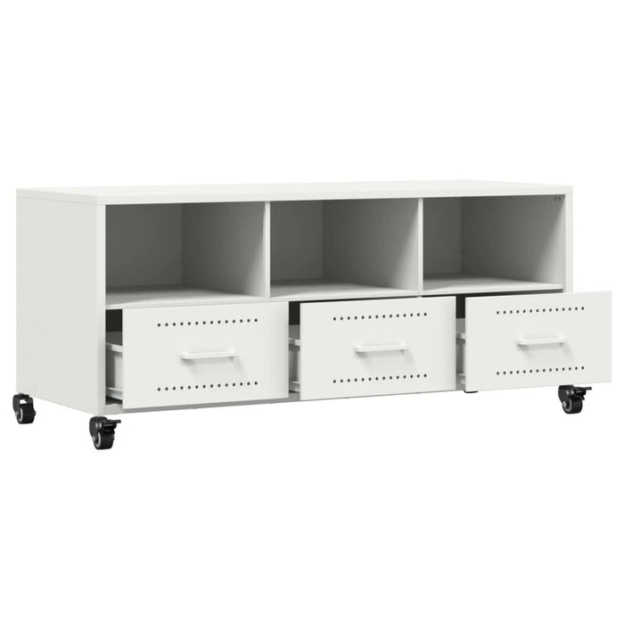 Dulap TV, alb, 100,5x39x43,5 cm, oțel laminat la rece - WALTI WALTI