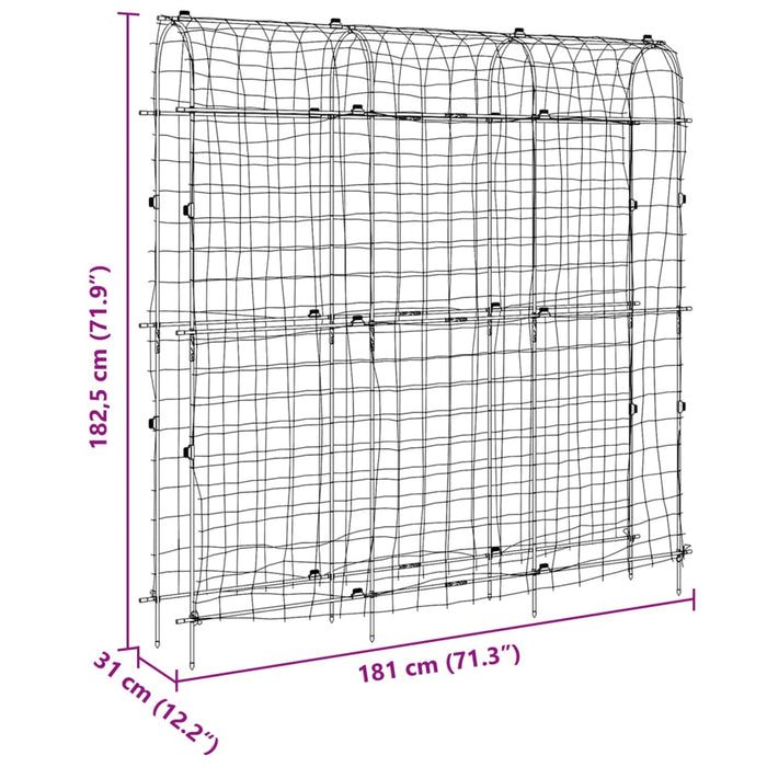 Spalier grădină plante cățărătoare cadru U 181x31x182,5 cm oțel - WALTI WALTI