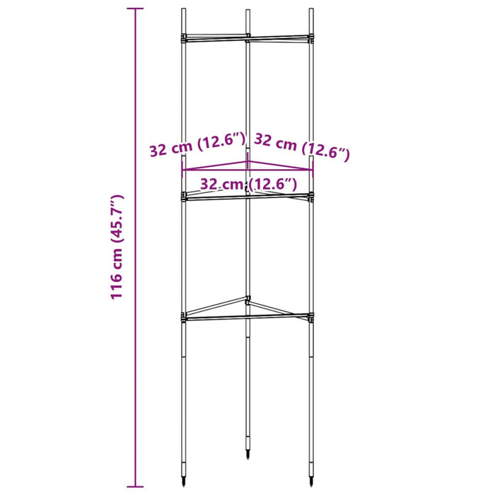 Suport pentru roșii, 2 buc., 116 cm, oțel și PP - WALTI WALTI