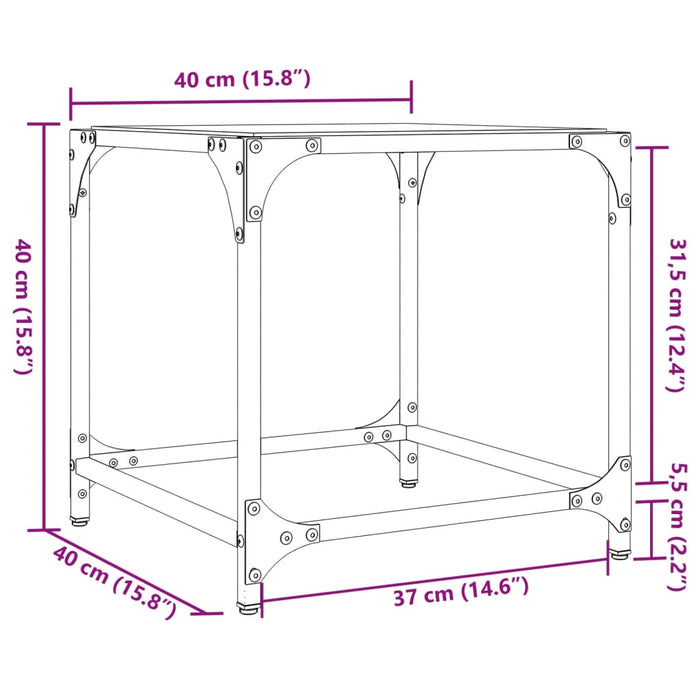 Mese cafea blat din sticlă transparentă 2 buc. 40x40x40 cm oțel - WALTI WALTI