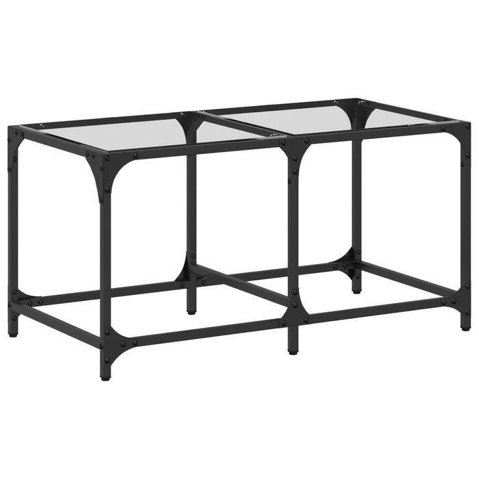 Măsuță de cafea blat din sticlă transparentă 78,5x40x40 cm oțel - WALTI WALTI