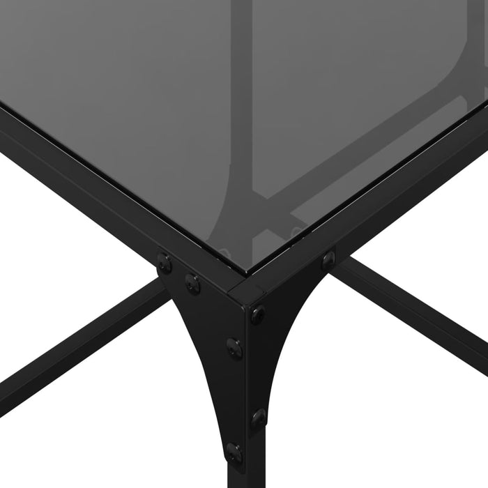 Măsuță de cafea, blat din sticlă negră, 78,5x40x40 cm, oțel - WALTI WALTI