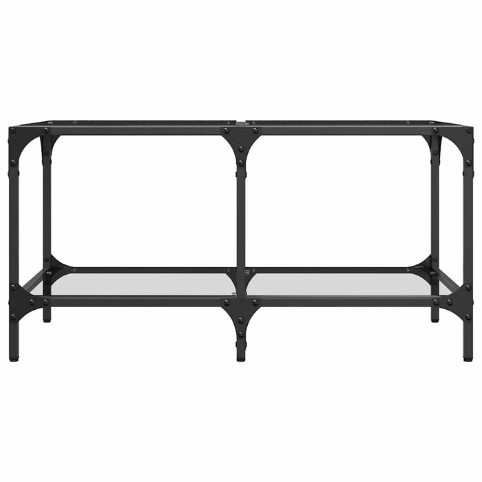 Măsuță de cafea blat din sticlă transparentă 78,5x40x40 cm oțel - WALTI WALTI