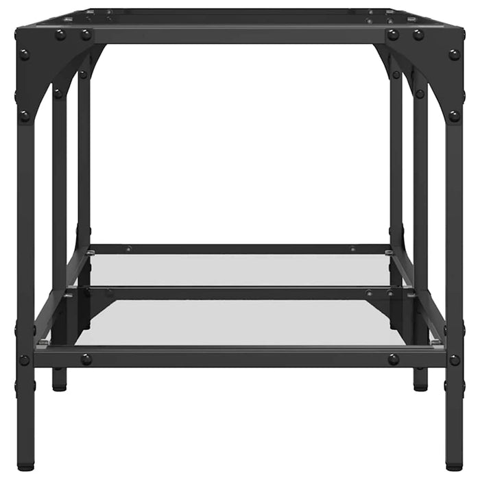 Măsuță de cafea blat din sticlă transparentă 78,5x40x40 cm oțel - WALTI WALTI