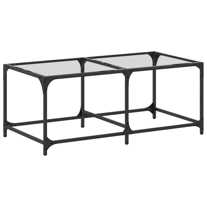 Măsuță de cafea cu blat sticlă transparentă 98,5x50x40 cm oțel - WALTI WALTI