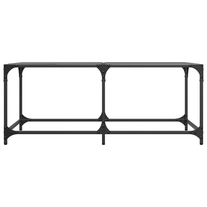 Măsuță de cafea cu blat din sticlă neagră 98,5x50x40 cm oțel - WALTI WALTI