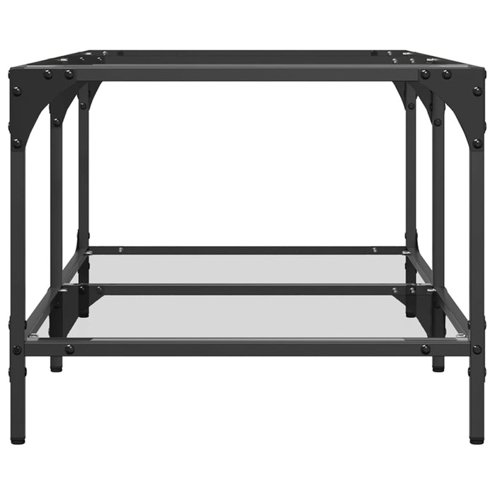Măsuță de cafea cu blat sticlă transparentă 98,5x50x40 cm oțel - WALTI WALTI