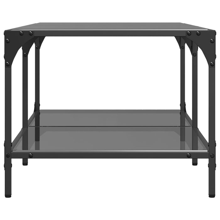 Măsuță de cafea cu blat din sticlă neagră 98,5x50x40 cm oțel - WALTI WALTI