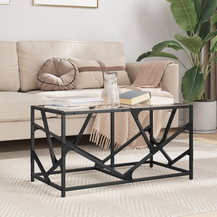 Măsuță de cafea blat din sticlă transparentă 78,5x40x41 cm oțel - WALTI WALTI