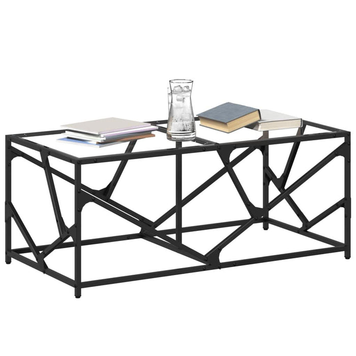 Măsuță de cafea blat din sticlă transparentă 98,5x50x41 cm oțel - WALTI WALTI