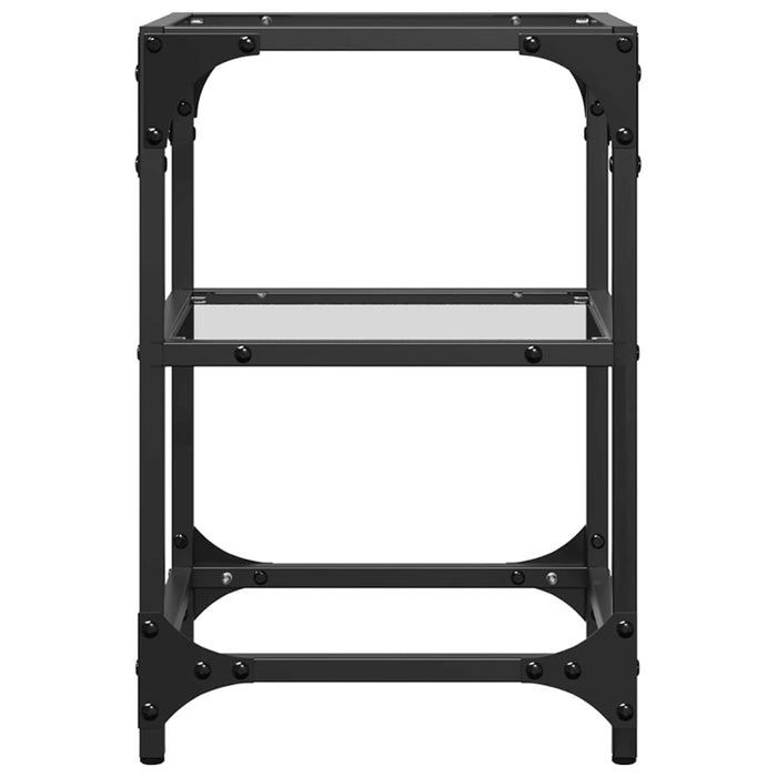 Mese cafea blat din sticlă transparentă 2 buc. 30x30x45 cm oțel - WALTI WALTI