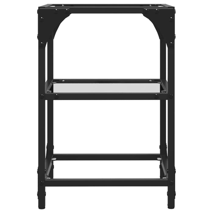 Mese cafea blat din sticlă transparentă 2 buc. 30x30x45 cm oțel - WALTI WALTI