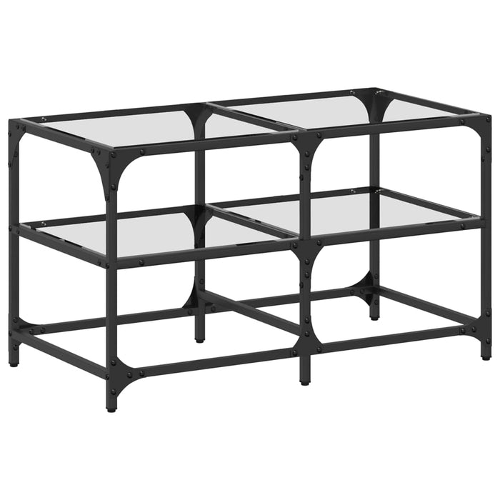 Măsuță de cafea blat din sticlă transparentă 78,5x40x45 cm oțel - WALTI WALTI