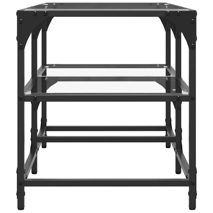 Măsuță de cafea blat din sticlă transparentă 78,5x40x45 cm oțel - WALTI WALTI