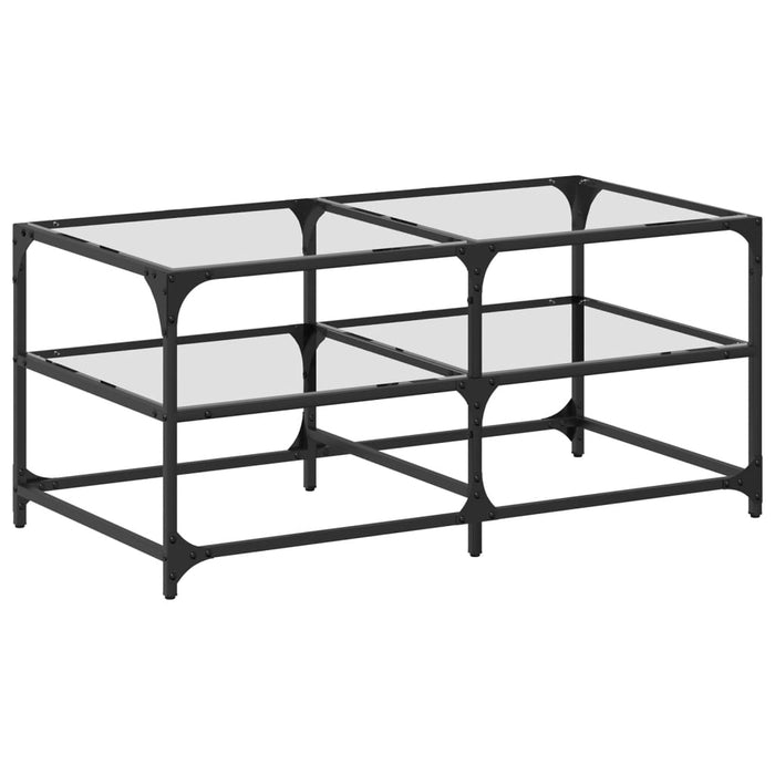 Măsuță de cafea cu blat sticlă transparentă 98,5x50x45 cm oțel - WALTI WALTI