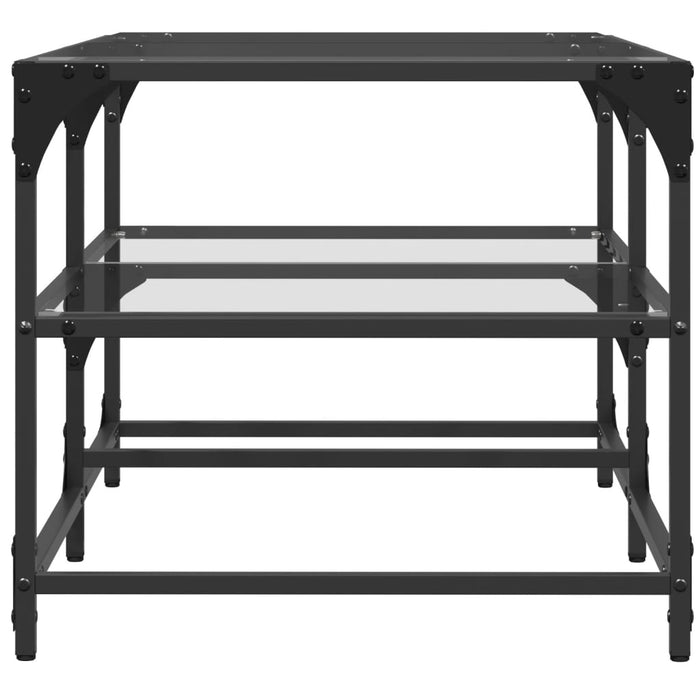 Măsuță de cafea cu blat sticlă transparentă 98,5x50x45 cm oțel - WALTI WALTI