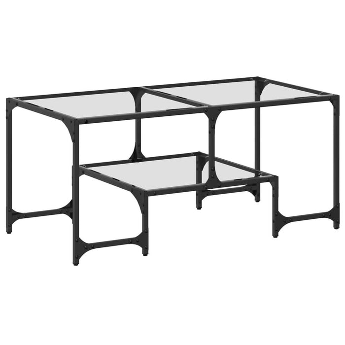 Măsuță de cafea cu blat sticlă transparentă 98,5x50x45 cm oțel - WALTI WALTI