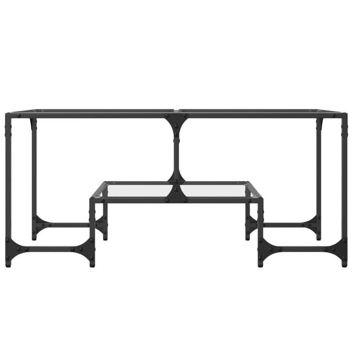 Măsuță de cafea cu blat sticlă transparentă 98,5x50x45 cm oțel - WALTI WALTI