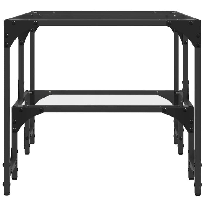 Măsuță de cafea cu blat sticlă transparentă 98,5x50x45 cm oțel - WALTI WALTI