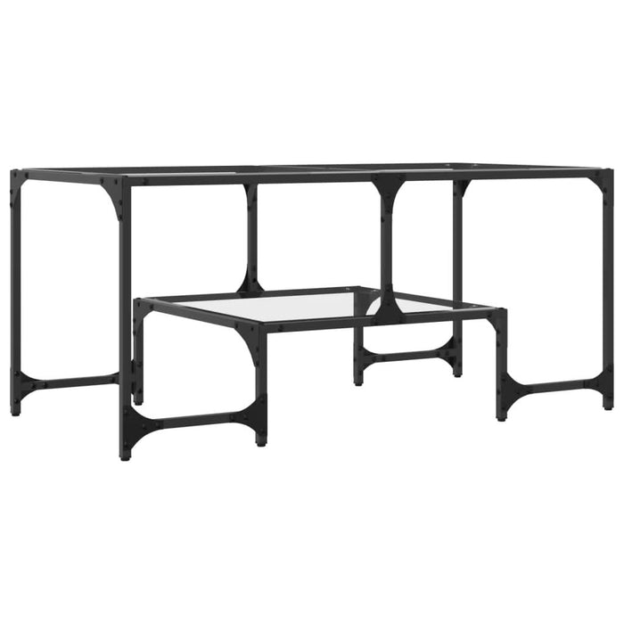 Măsuță de cafea cu blat sticlă transparentă 98,5x50x45 cm oțel - WALTI WALTI