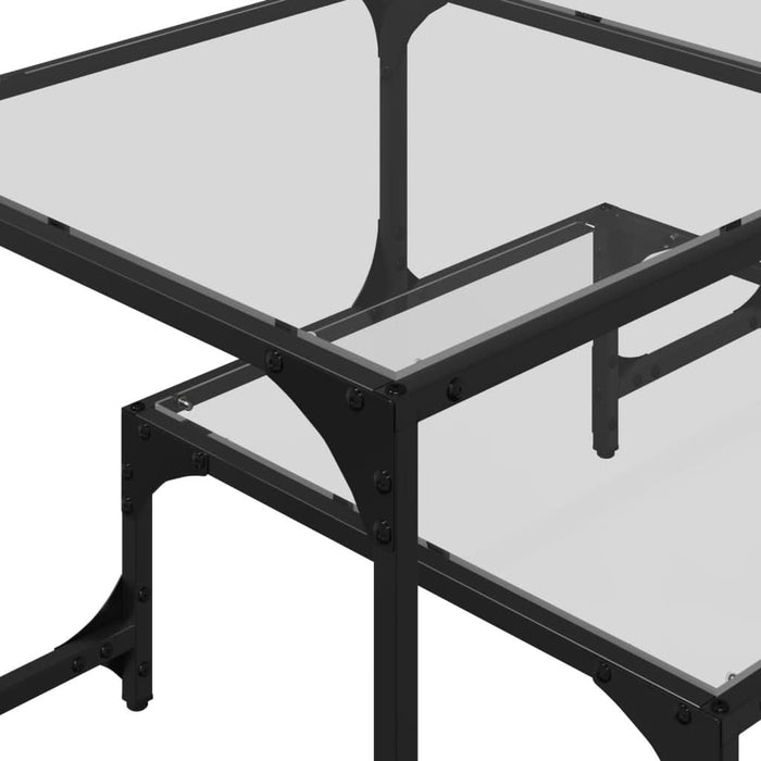 Măsuță de cafea cu blat sticlă transparentă 98,5x50x45 cm oțel - WALTI WALTI