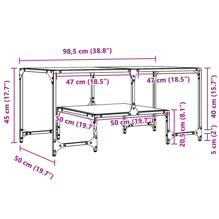 Măsuță de cafea cu blat sticlă transparentă 98,5x50x45 cm oțel - WALTI WALTI
