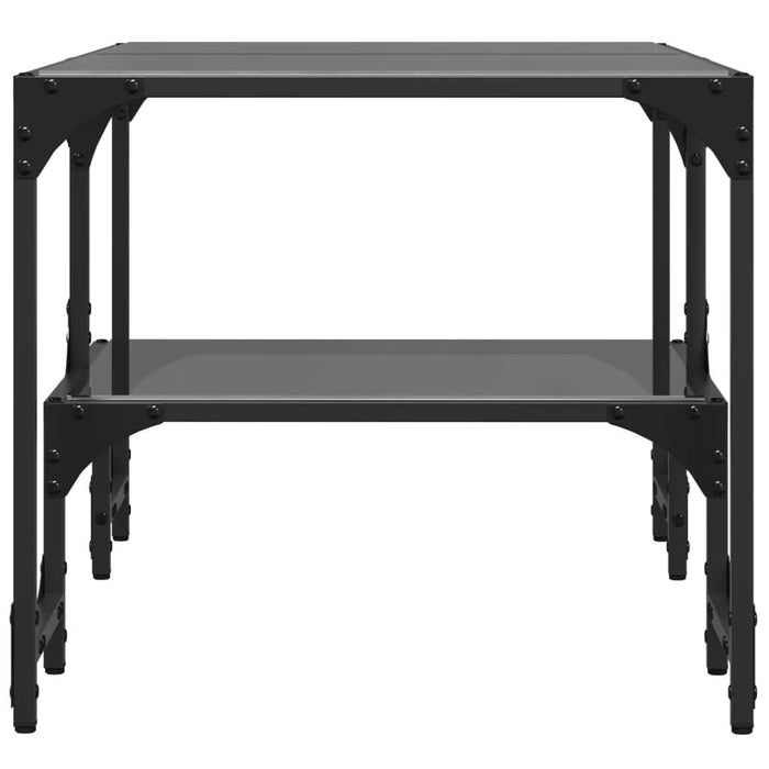 Măsuță de cafea cu blat din sticlă neagră 98,5x50x45 cm oțel - WALTI WALTI