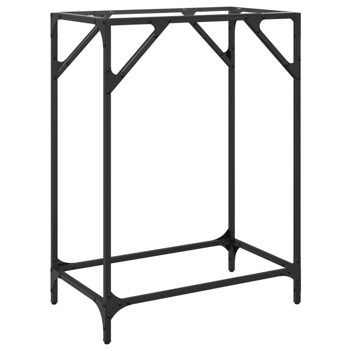 Măsuță de cafea, blat din sticlă transparentă, 60x35x81 cm oțel WALTI