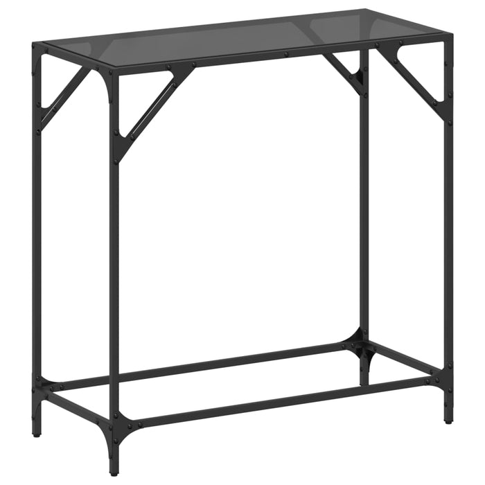 Măsuță de cafea, blat din sticlă negră, 80x35x81 cm, oțel - WALTI WALTI