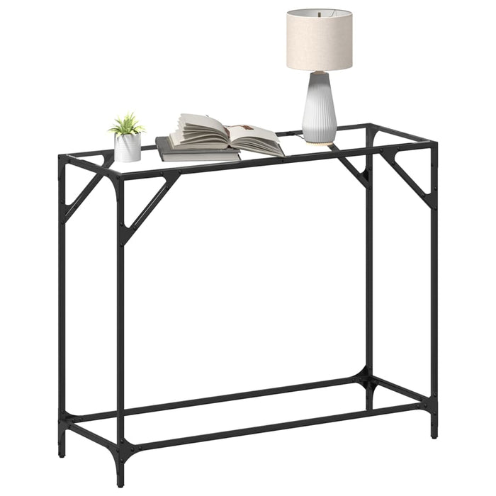 Măsuță de cafea, blat din sticlă transparentă, 98x35x81 cm oțel - WALTI WALTI